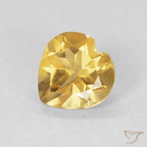 0.69ct Natural Dourado Citrino, Coração, VVS-VS