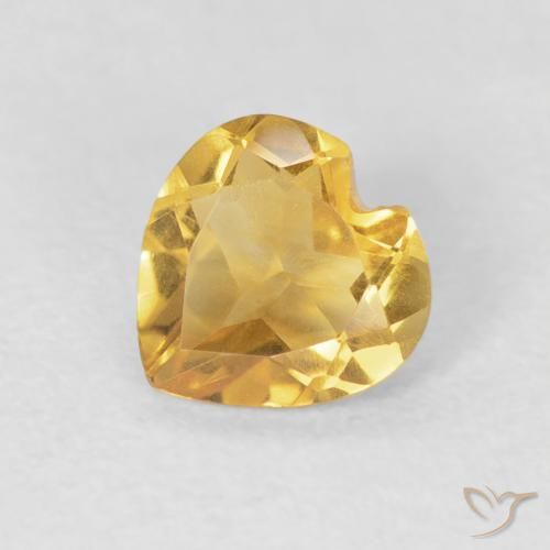 0.62ct Natural ouro profundo Citrino, Coração, VVS-VS