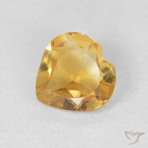 0.66ct Natural Laranja Dourada Citrino, Coração, VVS-VS