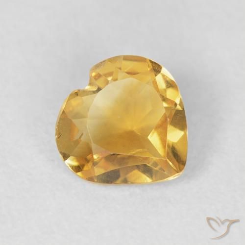 Citrino Laranja Dourada Natural 0.66ct, Coração, VVS-VS