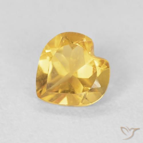 0.61ct Natural ouro médio Citrino, Coração, VVS-VS