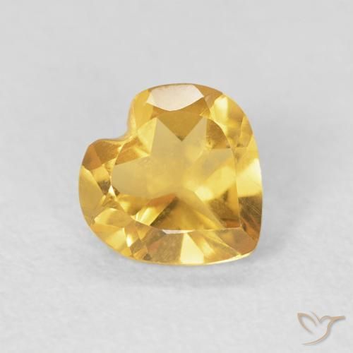 Citrino ouro médio Natural 0.61ct, Coração, VVS-VS