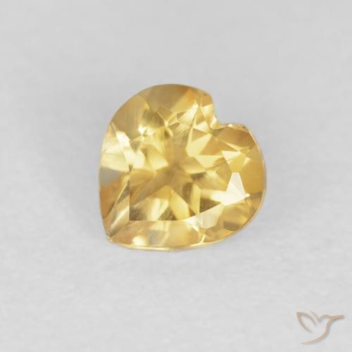 0.48ct Natural Laranja Dourada Citrino, Coração, VVS