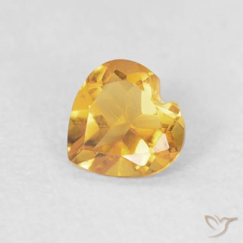 0.39ct Natural ouro brilhante Citrino, Coração, VVS-VS