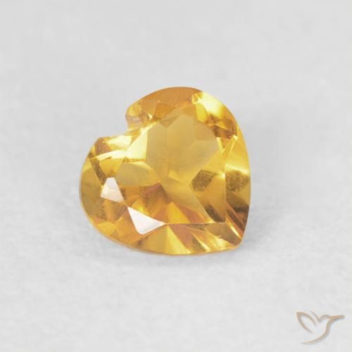 Citrino ouro brilhante Natural 0.39ct, Coração, VVS-VS