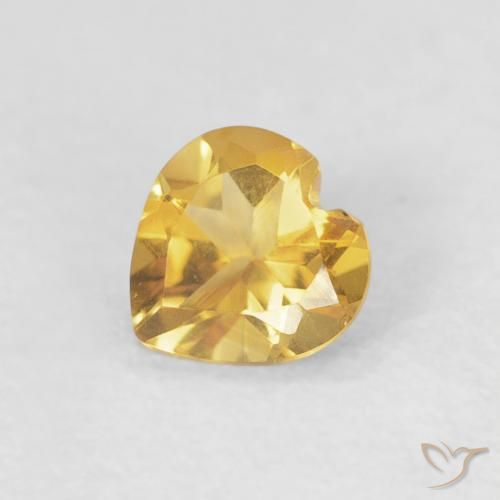 Citrino ouro brilhante Natural 0.38ct, Coração, VVS-VS