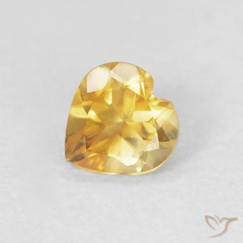 0.38ct Natural Dourado médio Citrino, Coração, VVS-VS