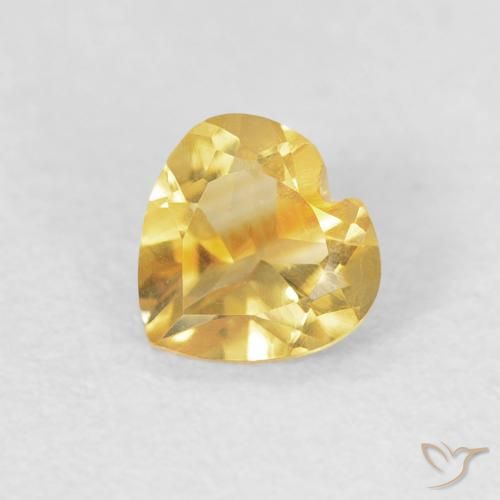 0.42ct Natural Laranja Dourada Citrino, Coração, VVS-VS