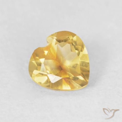 Citrino Laranja Dourada Natural 0.42ct, Coração, VVS-VS