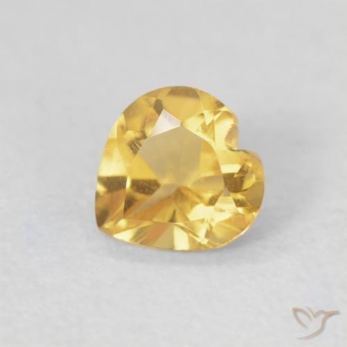 0.42ct Natural Laranja Dourada Citrino, Coração, VVS-VS