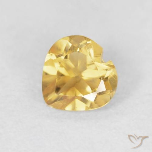 0.48ct Natural Dourado Citrino, Coração, VVS-VS