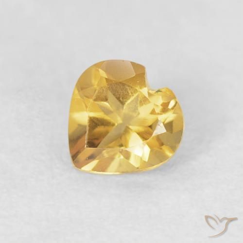0.39ct Natural Dourado médio Citrino, Coração, VVS-VS
