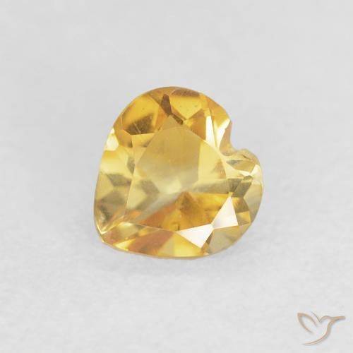 0.42ct Natural ouro brilhante Citrino, Coração, VVS-VS