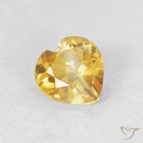 Citrino ouro brilhante Natural 0.42ct, Coração, VVS-VS