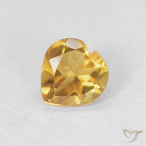 0.34ct Natural Dourado Citrino, Coração, VVS-VS