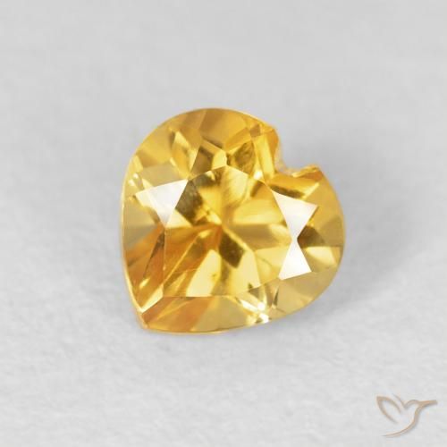 0.56ct Natural Dourado Citrino, Coração, VVS