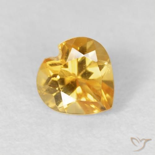 Citrino Dourado Natural 0.56ct, Coração, VVS