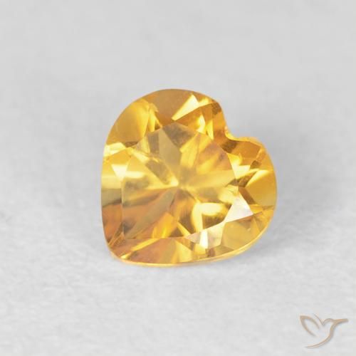 0.41ct Natural Dourado Escuro Citrino, Coração, VVS