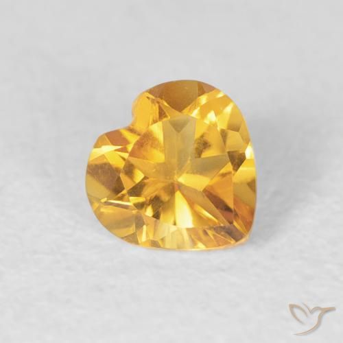 Citrino Dourado Escuro Natural 0.41ct, Coração, VVS