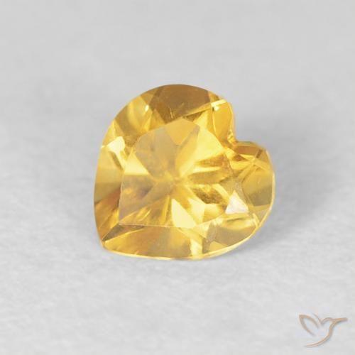 0.42ct Natural Dourado médio Citrino, Coração, VVS, Photo A