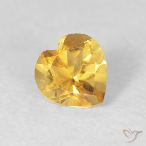 Citrino Dourado médio Natural 0.42ct, Coração, VVS
