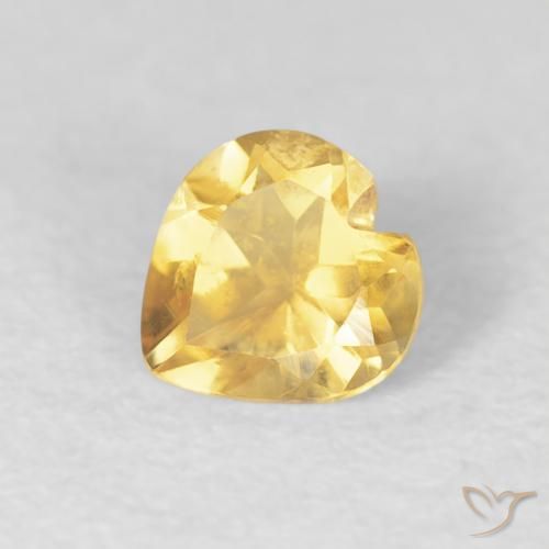 0.43ct Natural Amarelo Dourado Claro Citrino, Coração, VVS