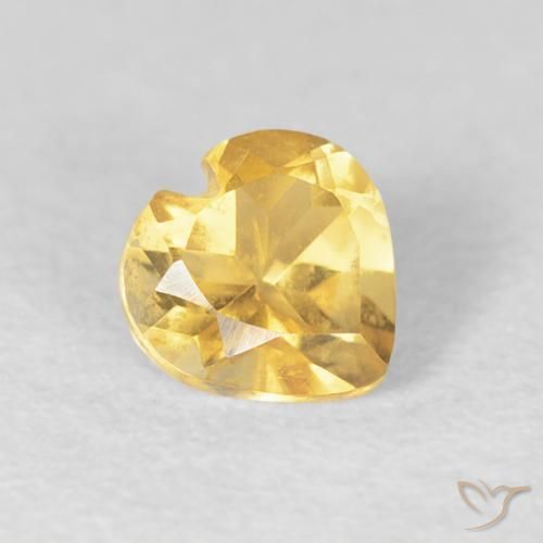 Citrino Amarelo Dourado Claro Natural 0.43ct, Coração, VVS