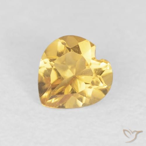0.42ct Natural Luz amarela Citrino, Coração, VVS
