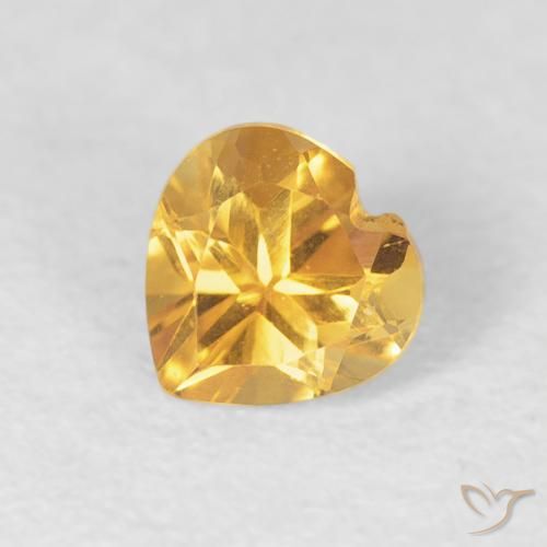 0.45ct Natural Dourado Citrino, Coração, VVS