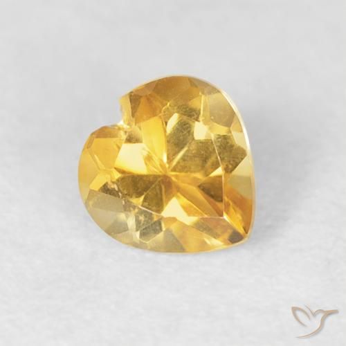 0.45ct Natural Dourado Citrino, Coração, VVS