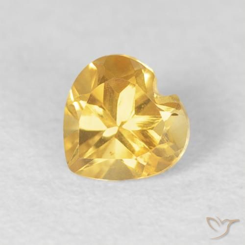 Citrino Dourado médio Natural 0.46ct, Coração, VVS
