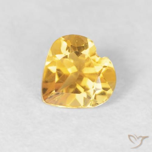 0.38ct Natural Laranja Dourada Citrino, Coração, VVS