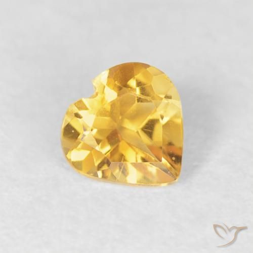 Citrino Laranja Dourada Natural 0.38ct, Coração, VVS