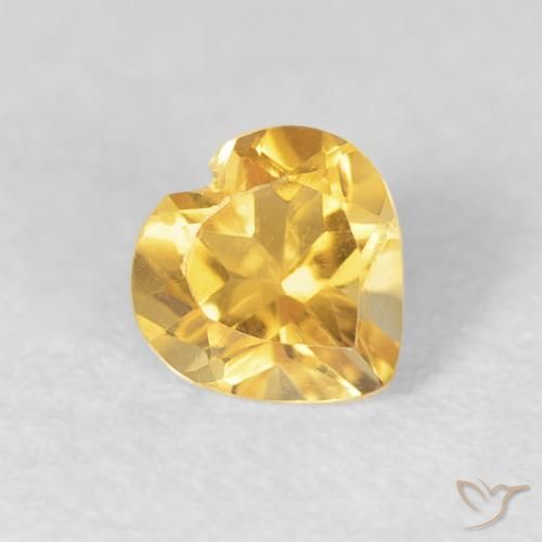 0.45ct Natural Laranja Dourada Citrino, Coração, VVS