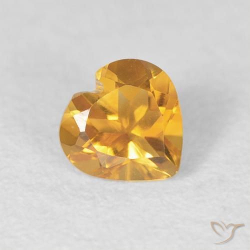 0.40ct Natural Dourado Escuro Citrino, Coração, VVS