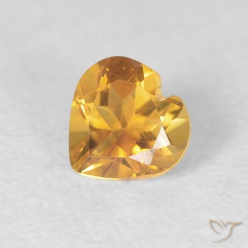 Citrino Dourado Escuro Natural 0.40ct, Coração, VVS