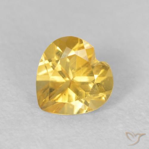 0.42ct Natural Laranja Dourada Citrino, Coração, VVS