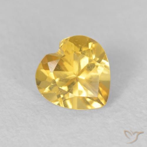 Citrino Laranja Dourada Natural 0.42ct, Coração, VVS
