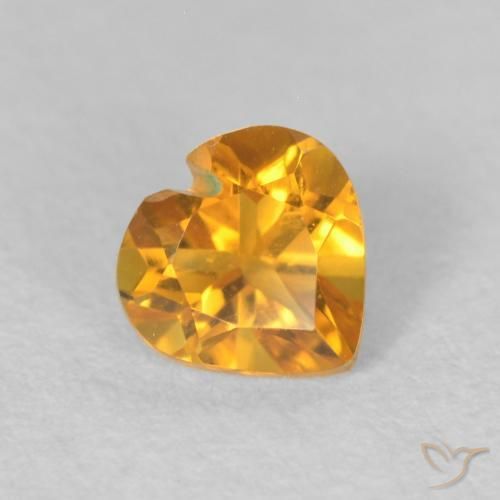 Citrino Medium Light Orange-Gold Natural 0.43ct, Coração, VVS
