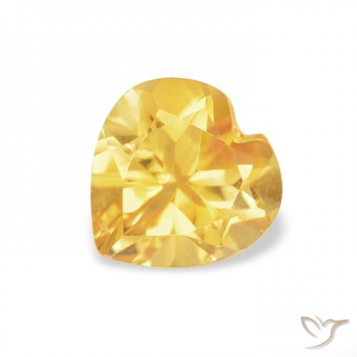 0.74ct Natural Laranja Dourada Citrino, Coração, VVS-VS