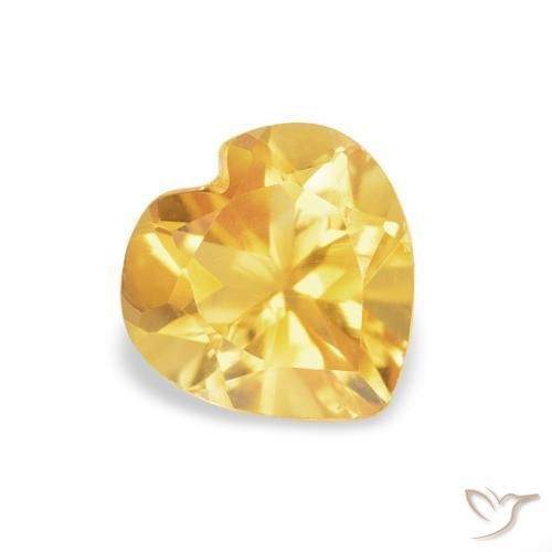 Citrino Laranja Dourada Natural 0.74ct, Coração, VVS-VS