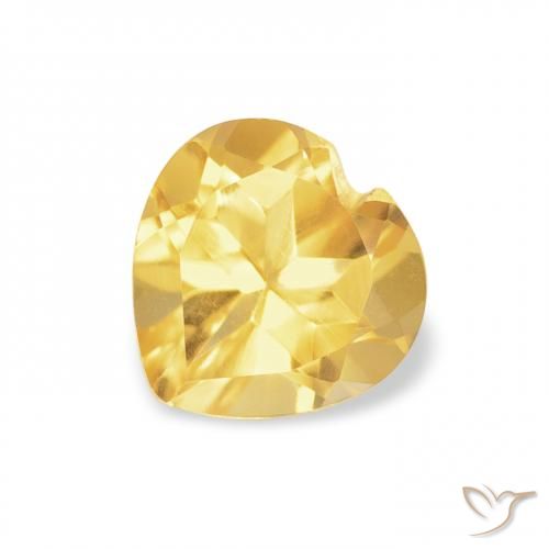 0.72ct Natural Laranja Dourada Citrino, Coração, VVS-VS