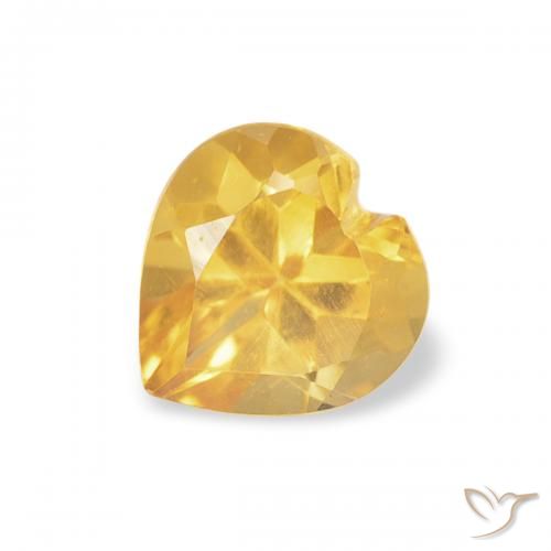 0.41ct Natural Dourado médio Citrino, Coração, VVS-VS