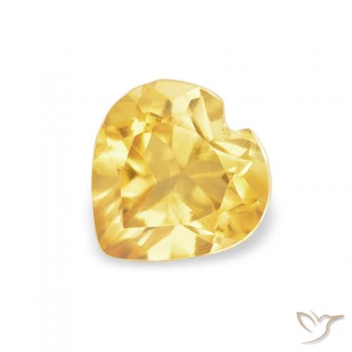 0.48ct Natural Dourado médio Citrino, Coração, VVS-VS