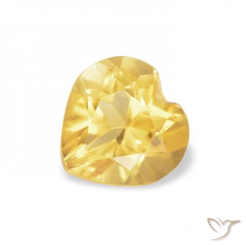 0.64ct Natural Laranja Dourada Citrino, Coração, VVS-VS