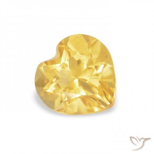 Citrino Laranja Dourada Natural 0.64ct, Coração, VVS-VS