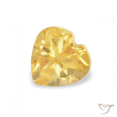 0.57ct Natural Dourado médio Citrino, Coração, VVS-VS