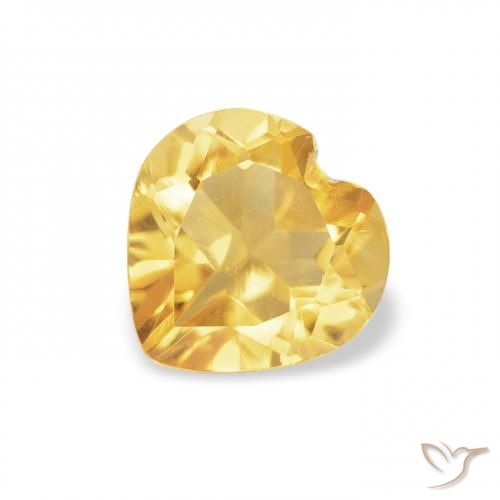 0.67ct Natural Laranja Dourada Citrino, Coração, VVS-VS