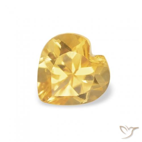 0.46ct Natural Laranja Dourada Citrino, Coração, VVS-VS