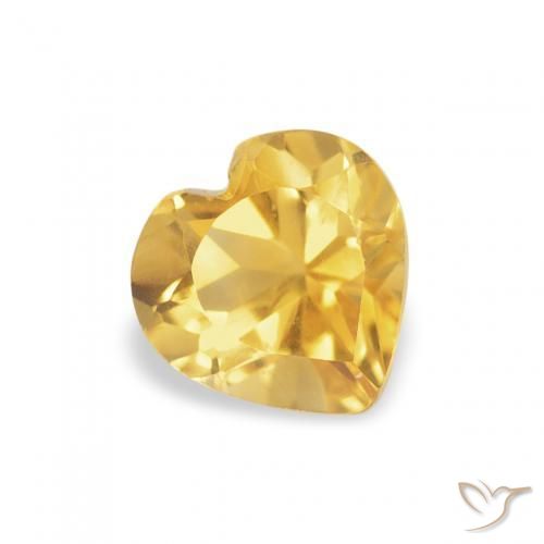Citrino Laranja Dourada Natural 0.46ct, Coração, VVS-VS